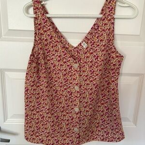 Only Red Floral Sleeveless Blouse